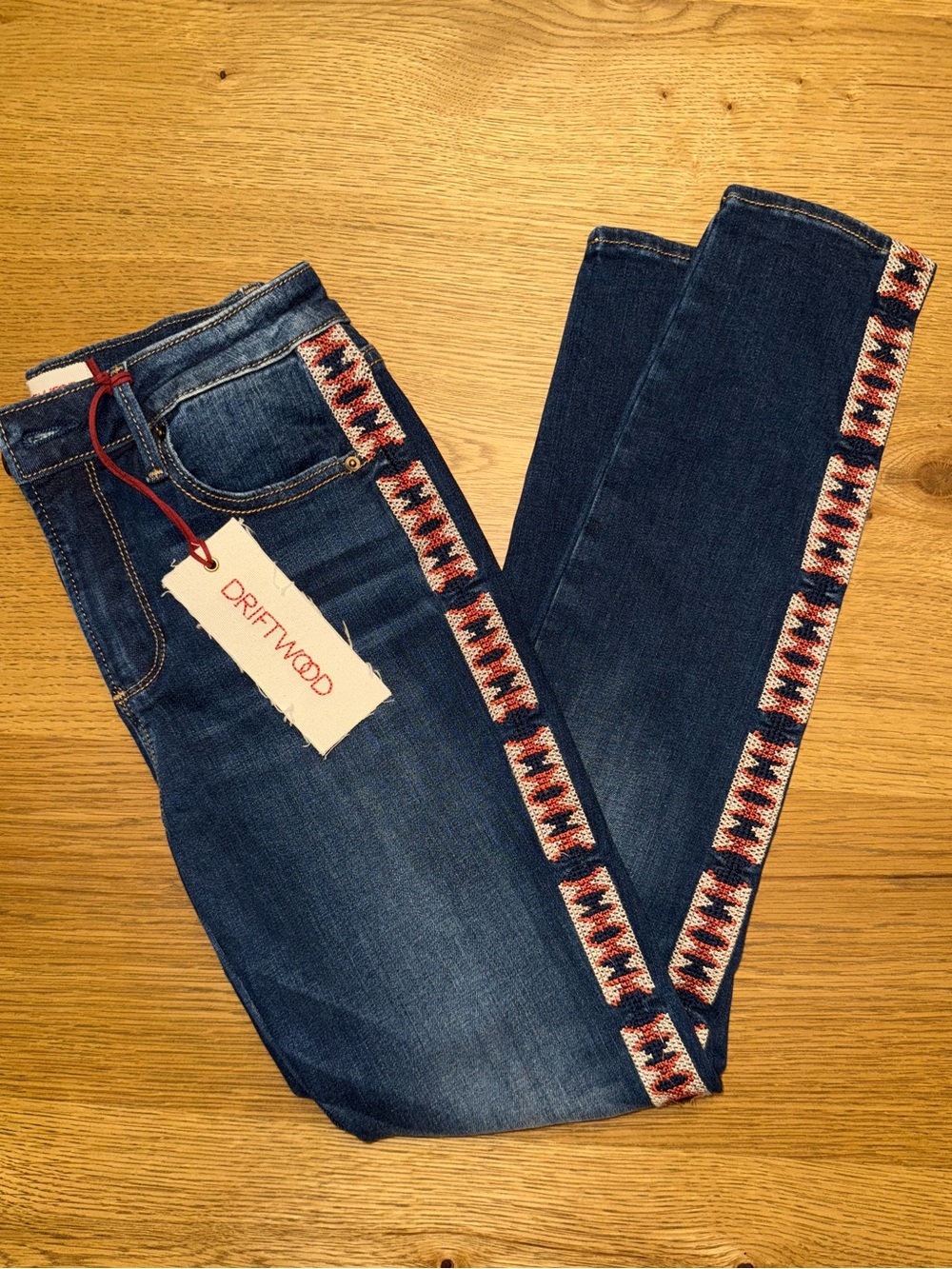 Driftwood | Women’s Embroidered Jeans | Jackie Highrise | Size 26 | L 28 | NWT